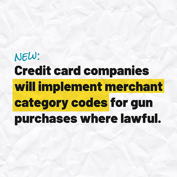 NEW: Credit card companies will implement merchant category codes for gun purchases where lawful